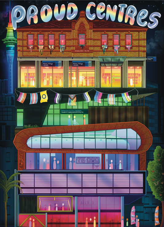 Pride Month Illustration + Decals for Auckland Council’s Proud Centres (February 2025)