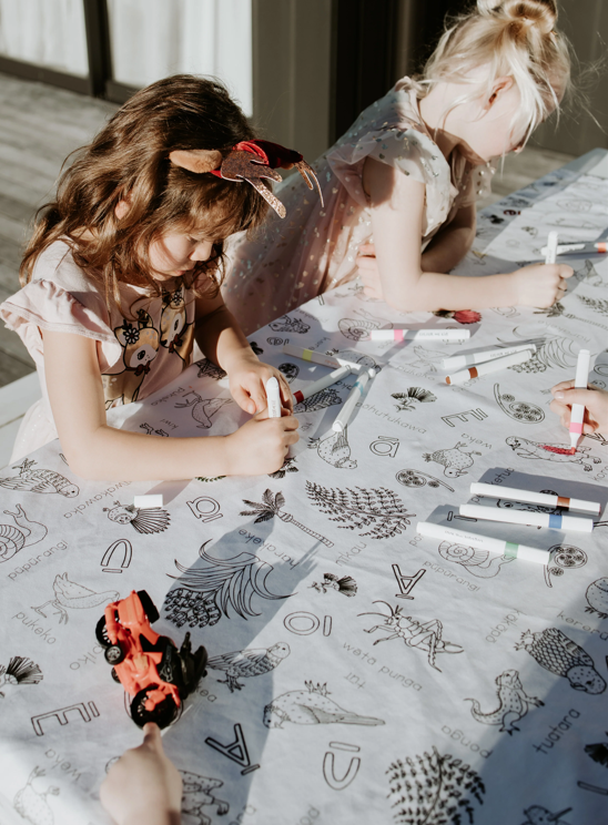 Illustrated Pattern for Colouring-In Tablecloth | "Hoa o te Ngahere" (October 2025)