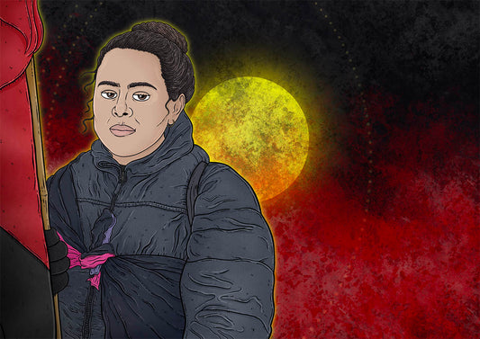 'Gundanji activist Rikki Dank uses art to fight fracking on Indigenous land' Article written by Angela Barnett featured in Ensemble Magazine (June 2022)