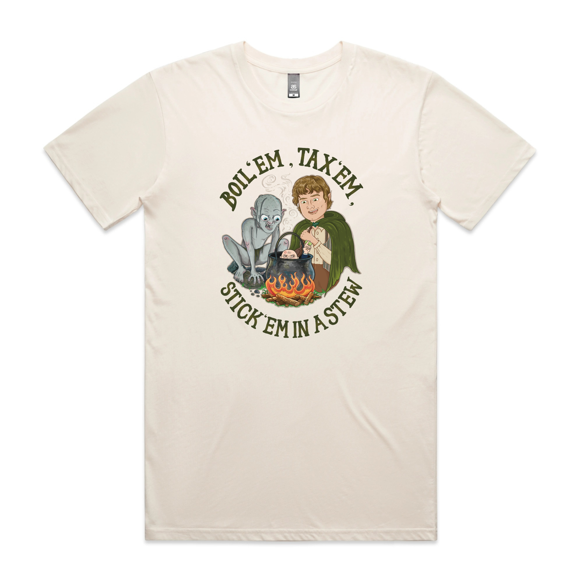 'Boil 'em, Tax 'em, Stick 'em in a Stew' T-Shirt Lord of the Rings x Election 2026